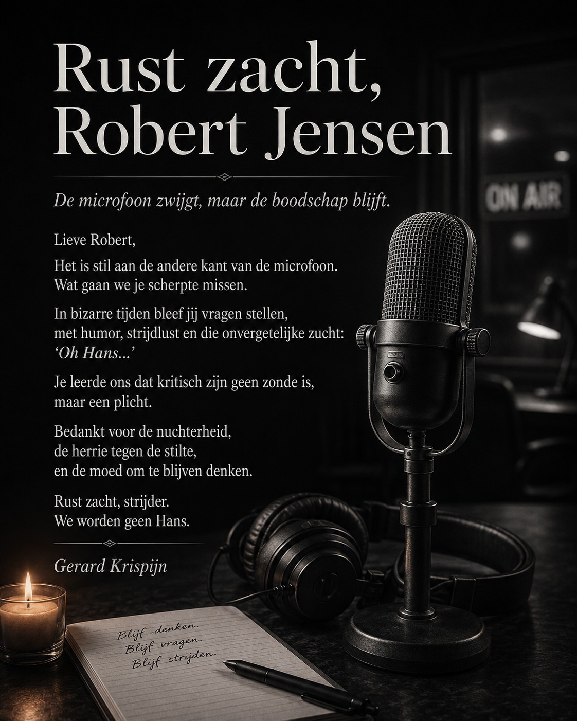 Voor Robert. R.I.P